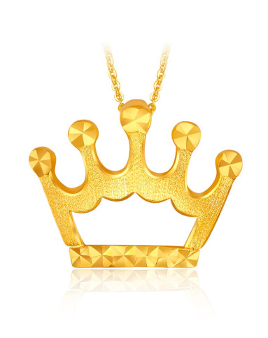 遇见特别的你 金至尊3dgold珠宝专场金至尊 足金车花皇冠吊坠(计价/不