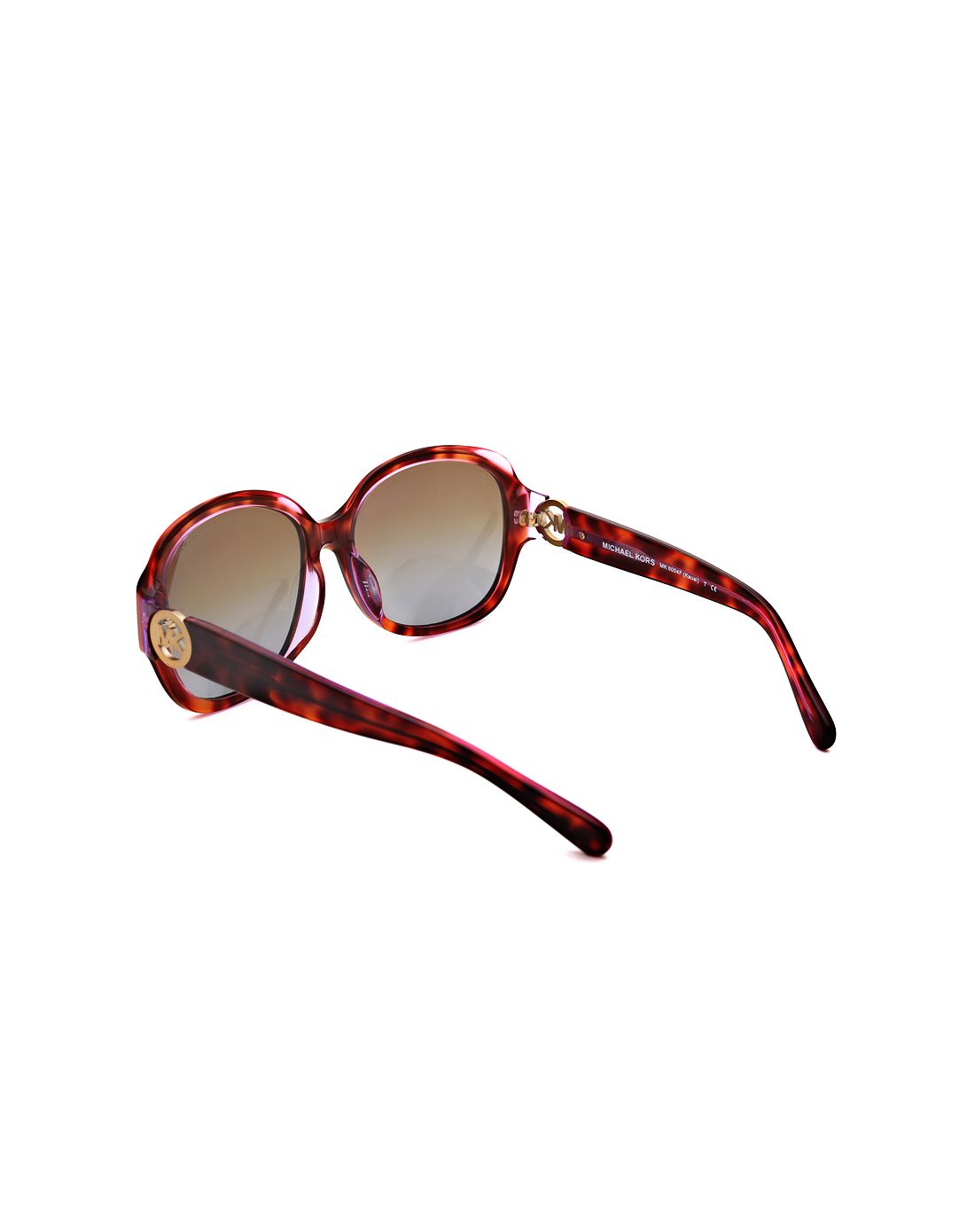 michael kors女款玳瑁色椭圆框logo拼接太阳眼镜