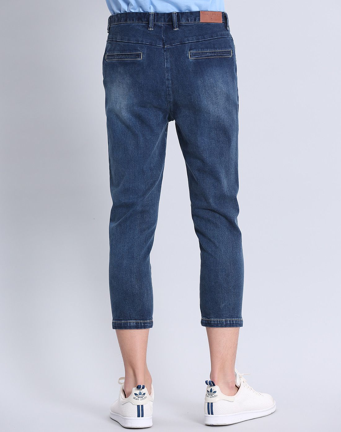 牛仔中蓝男装牛仔裤八分裤