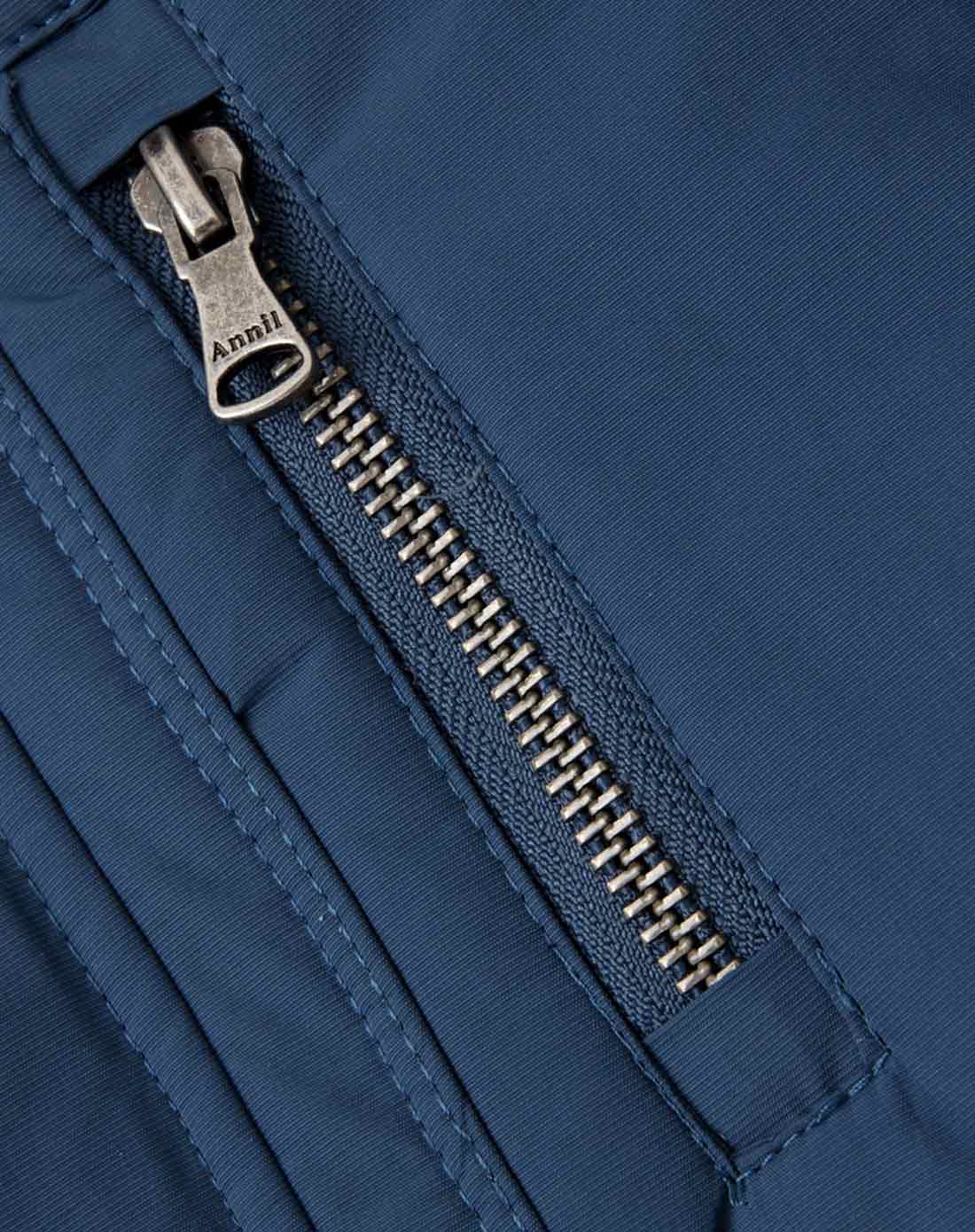 男童深绿蓝中长款棉衣