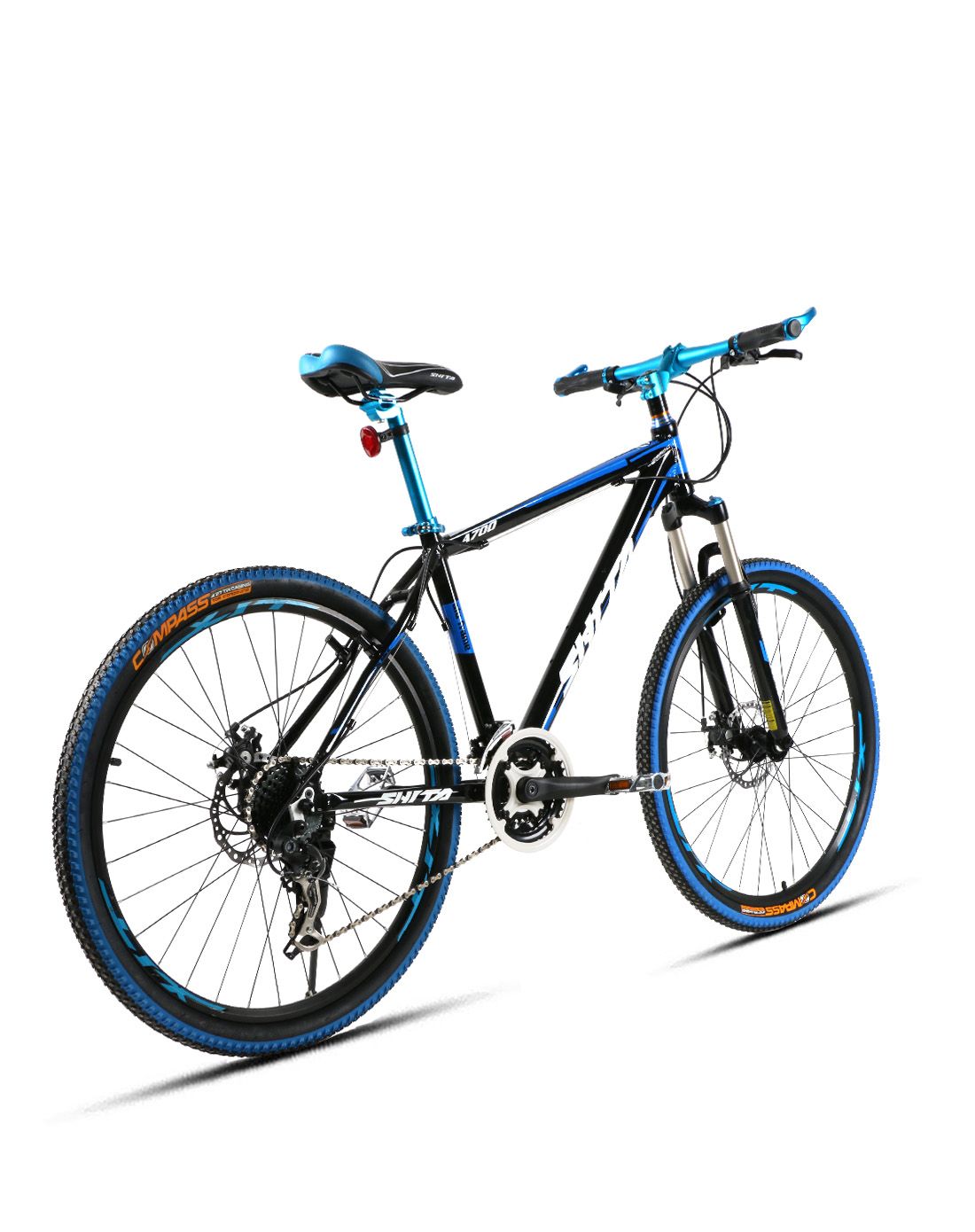 shita 26寸黑蓝色铝合金shimano 24s铝肩锁死叉变速山地车xda730