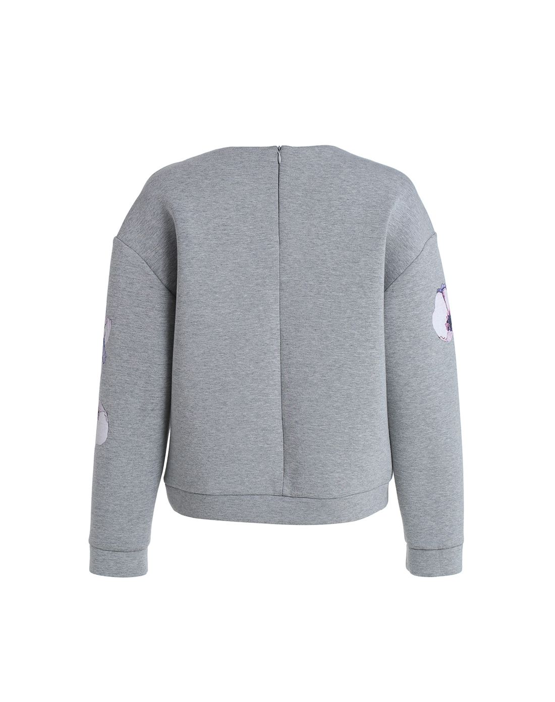 灰色印花时尚长袖卫衣