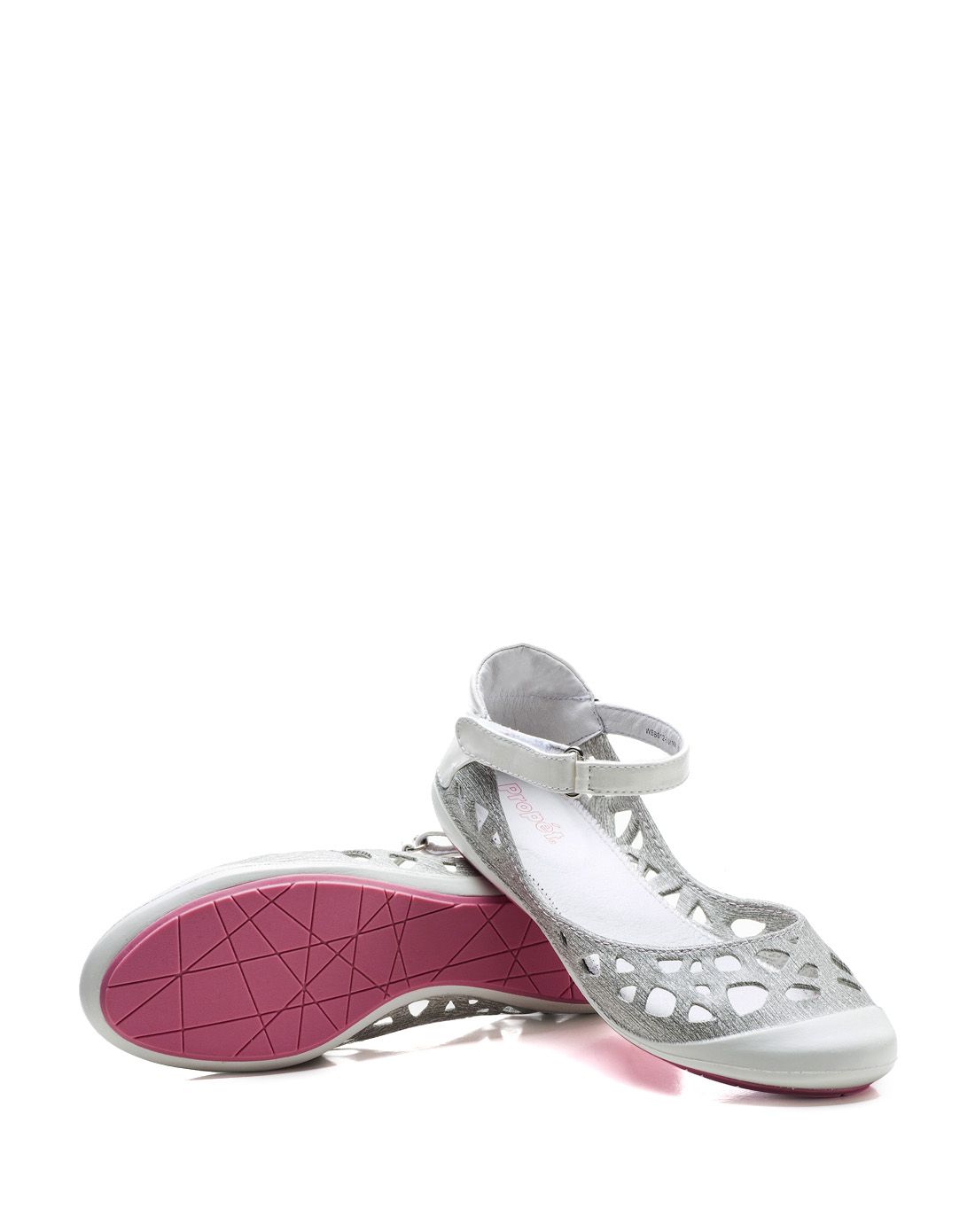 女款白色/银色水转印沙滩洞洞鞋