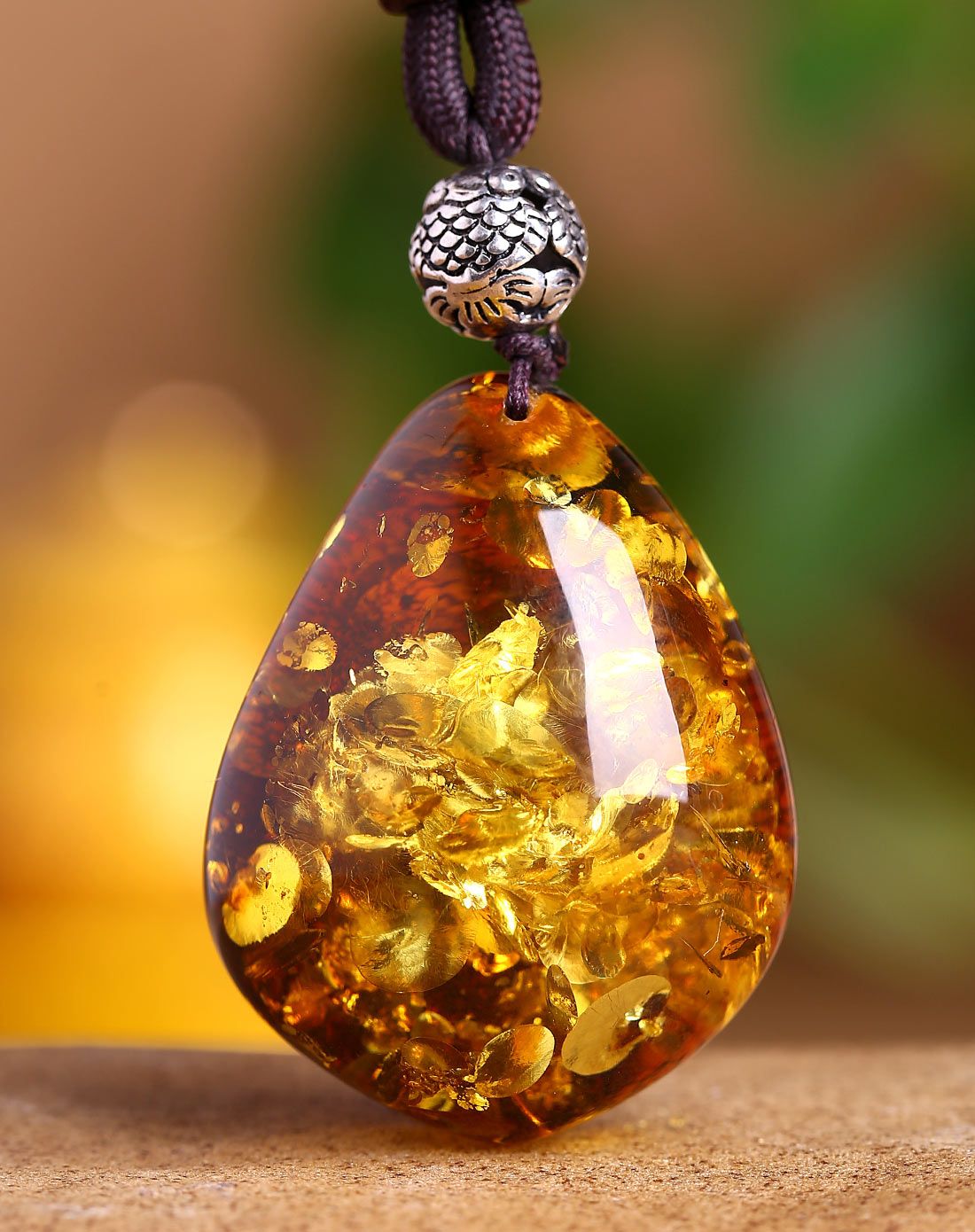 缤纷花海风景珀项链附证书