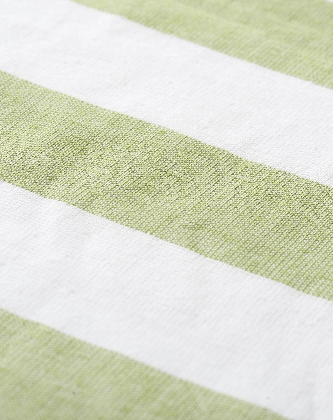 双层纱布条纹枕巾两条装-绿白条纹