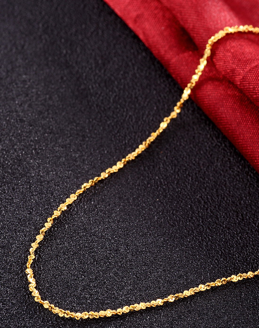 > 萃华 足金黄金项链满天星2.68克