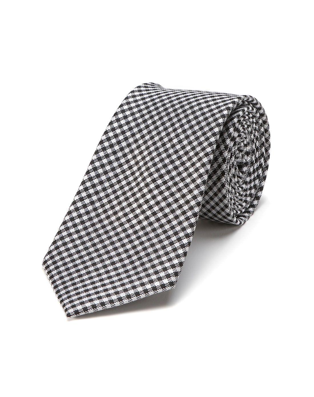 黑/白色时尚格子领带