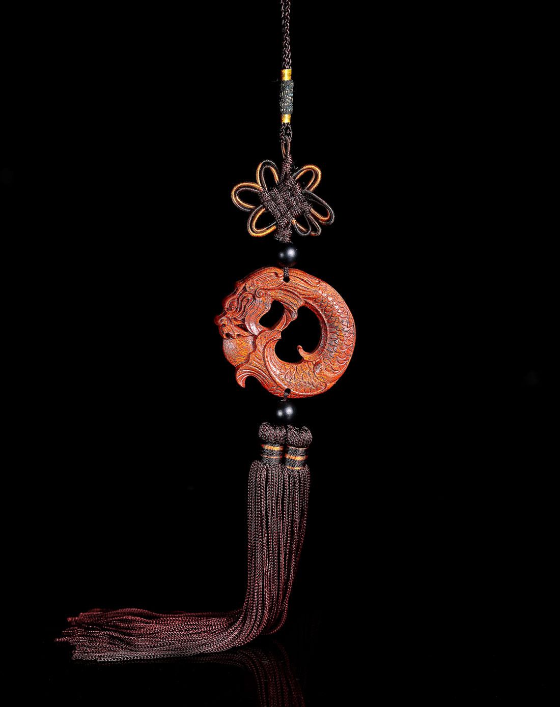 草花梨雕刻挂件