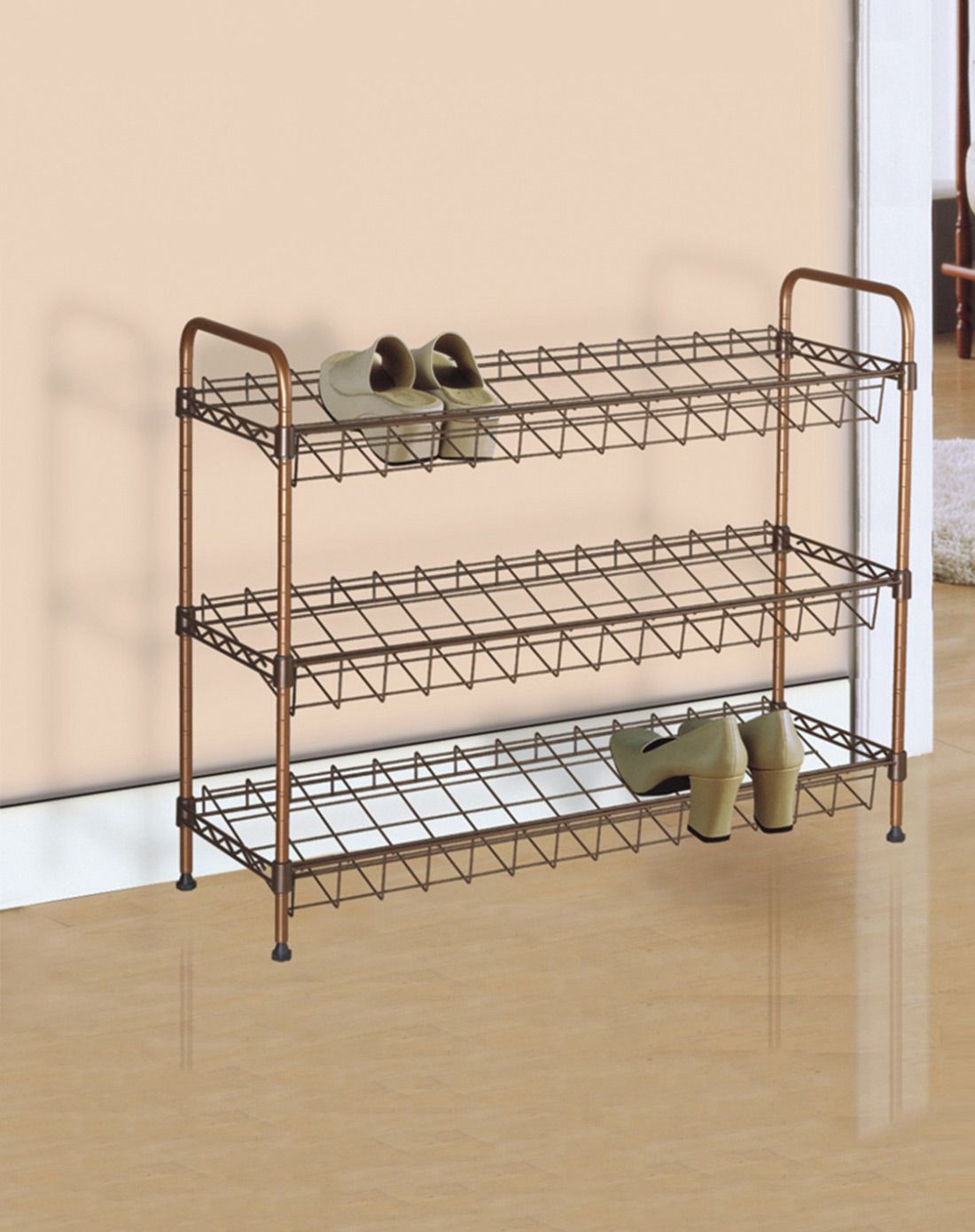 不用说房间小空间巧妙利用很奇妙裕兴系列烤漆三层鞋架