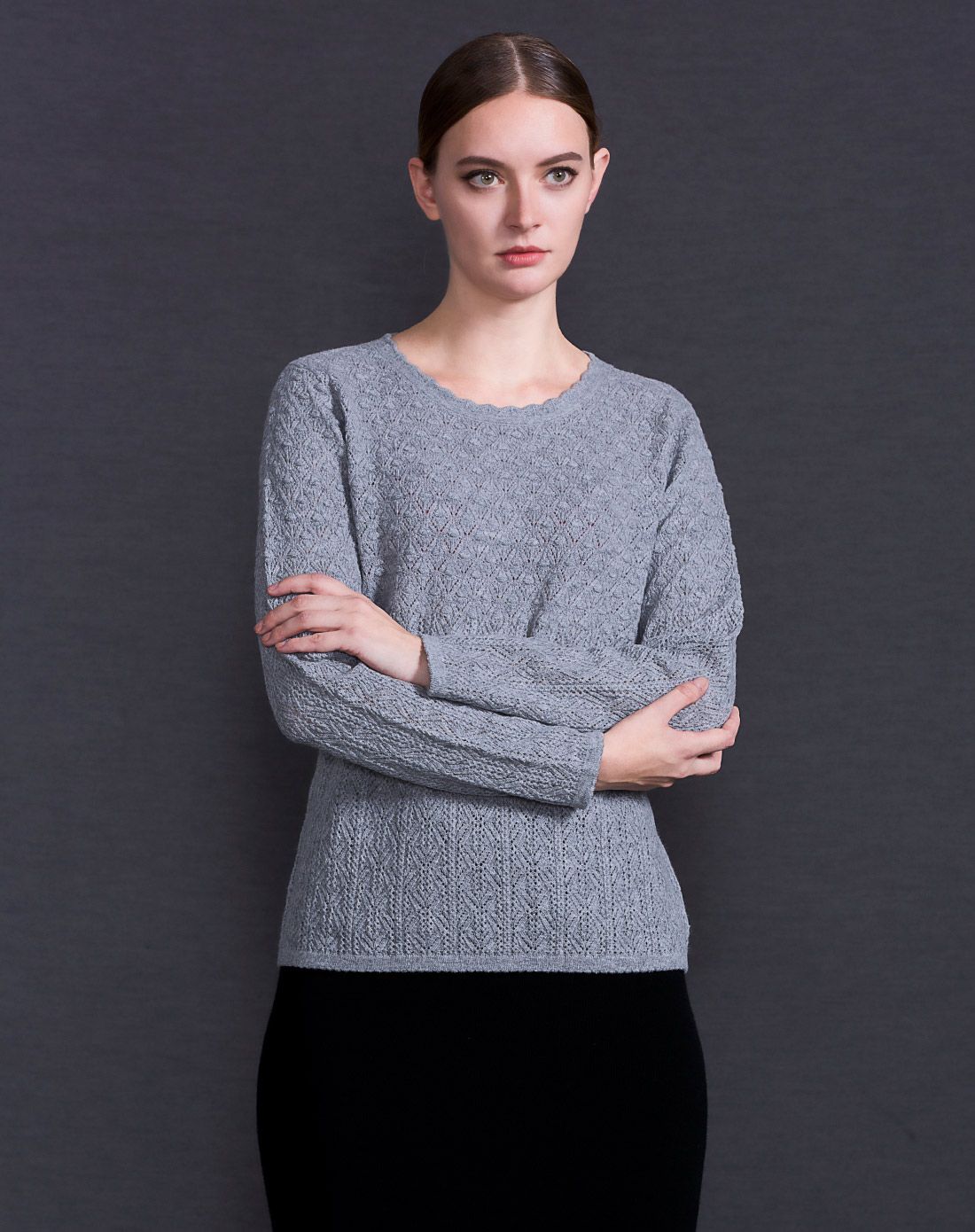 秋冬新品纯羊绒毛衣女士套头衫打底衫