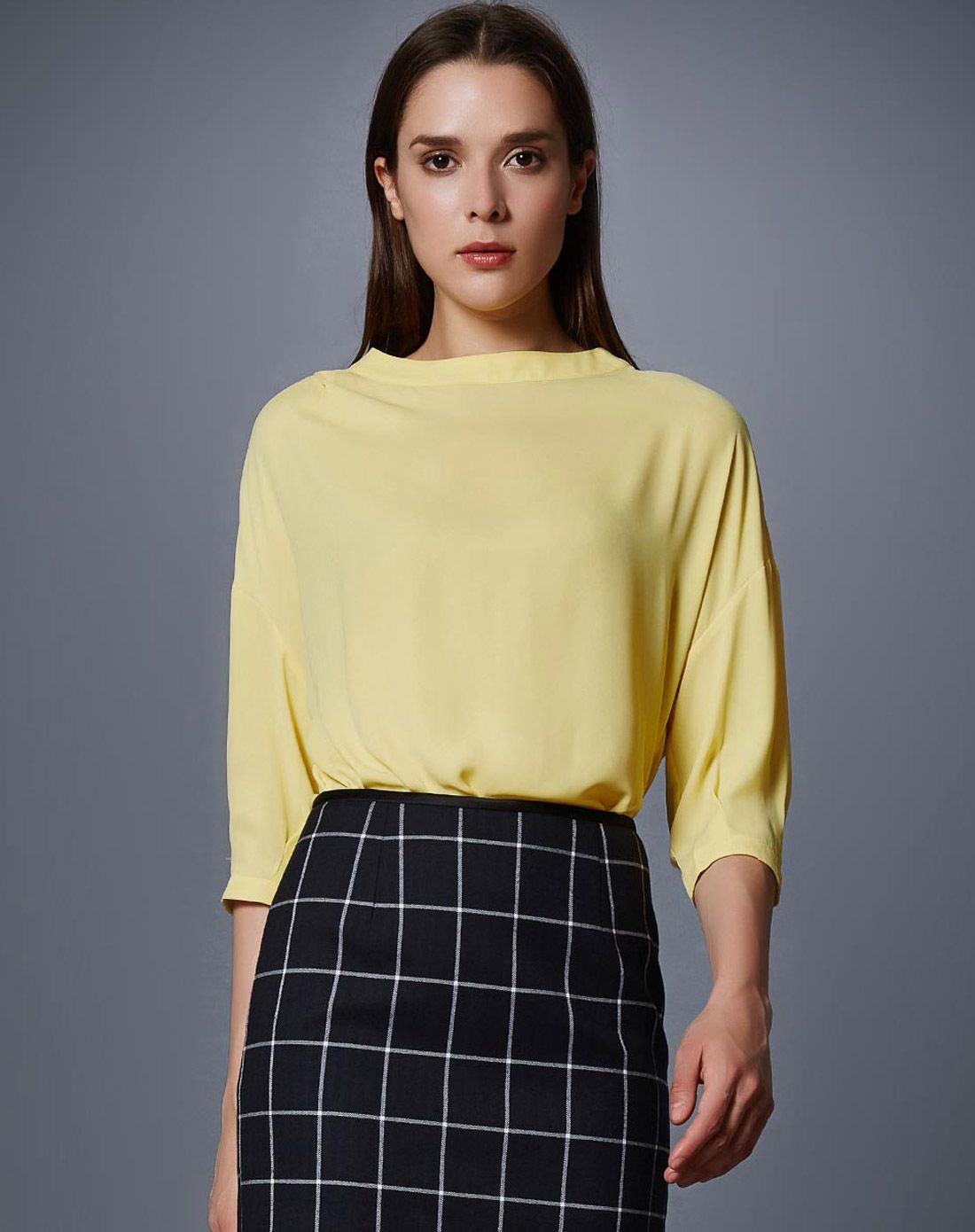 艾诺丝雅诗柠檬黄气质小上衣531140288_唯品会