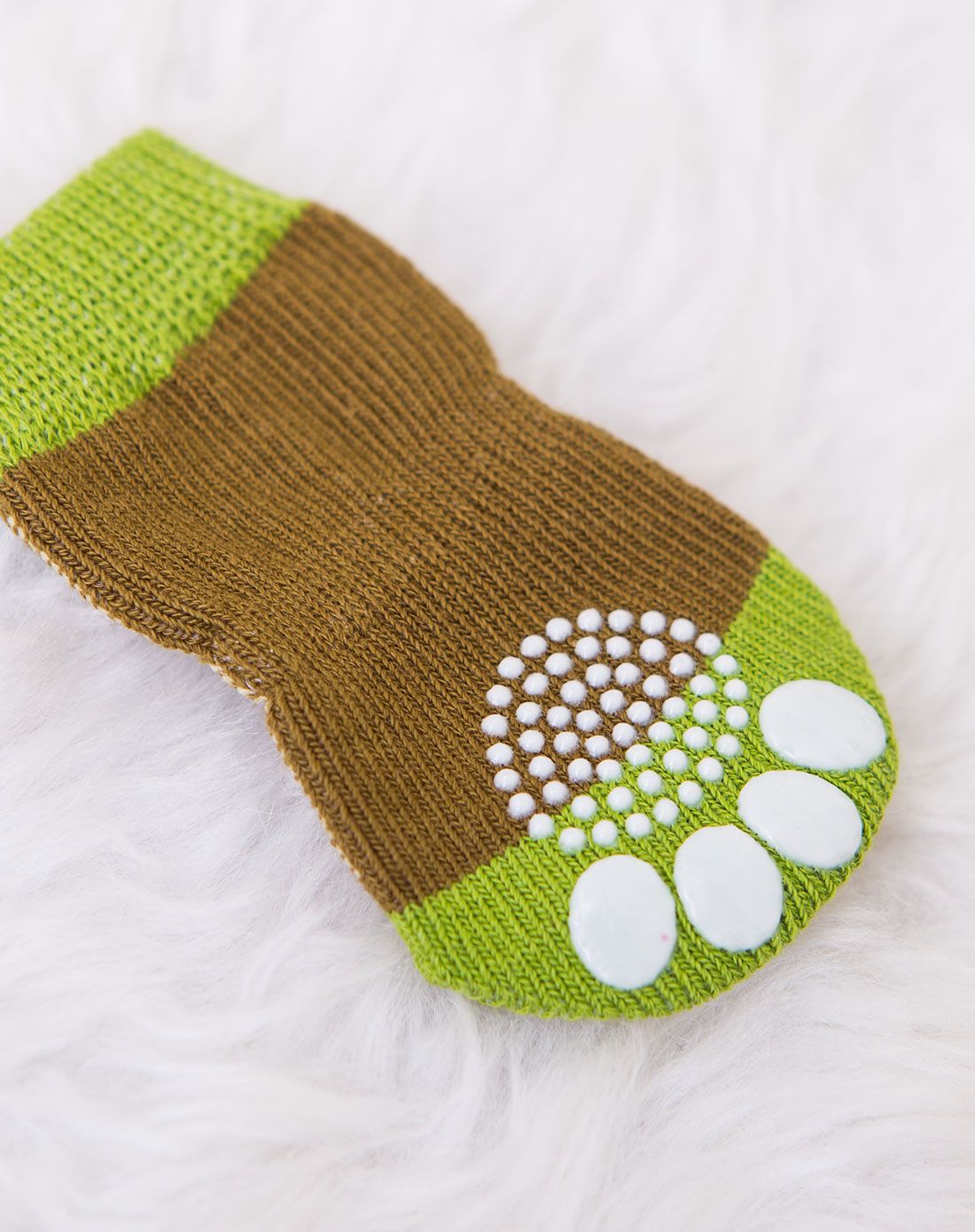宠物防滑棉袜子(绿色l码)