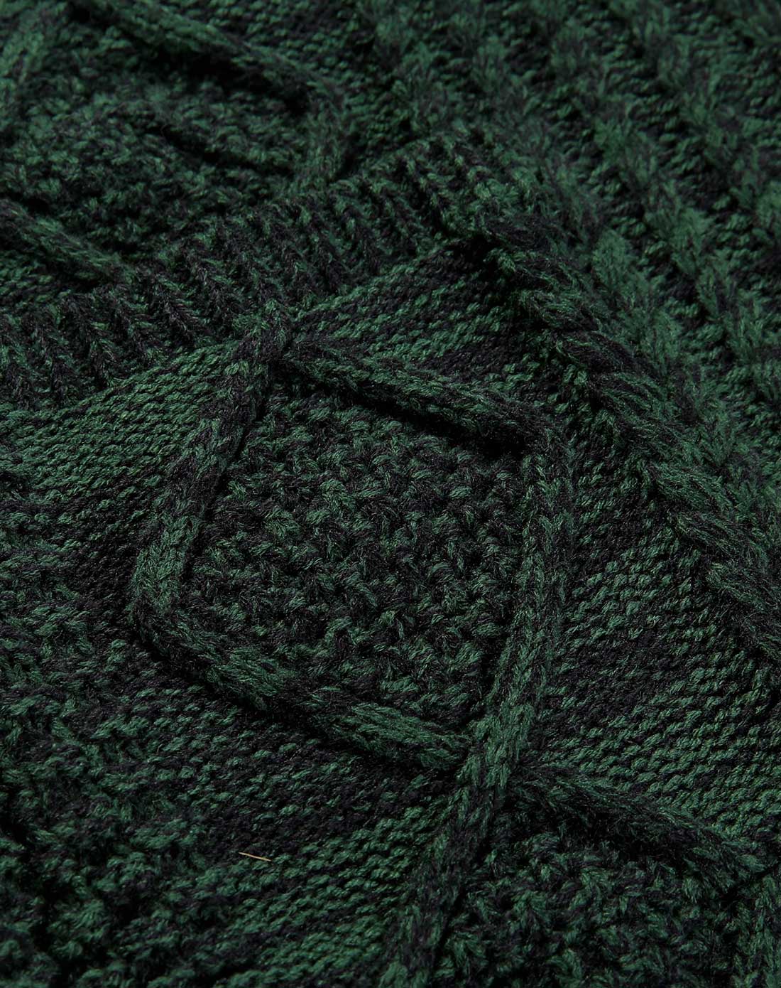 丛林绿不对称下摆针织衫