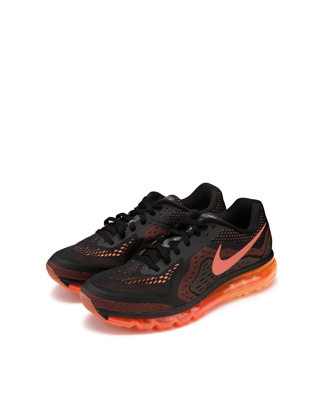 air max 2014 男款黑配橙黄色跑步鞋