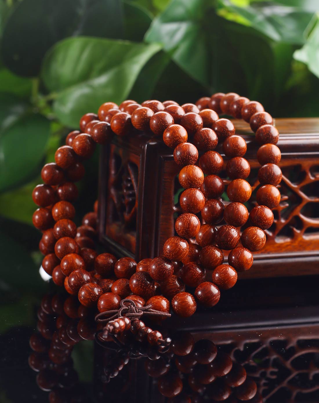 印度顺纹小叶紫檀108颗8mm佛珠手链