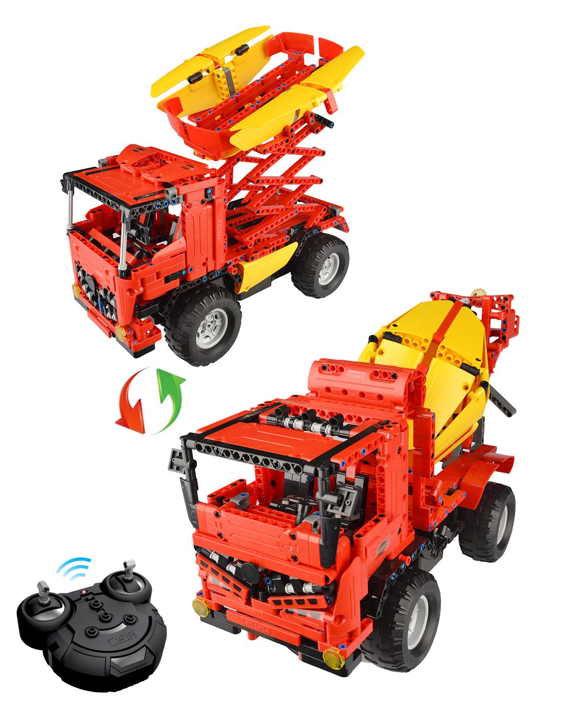 双鹰咔搭遥控积木搅拌车