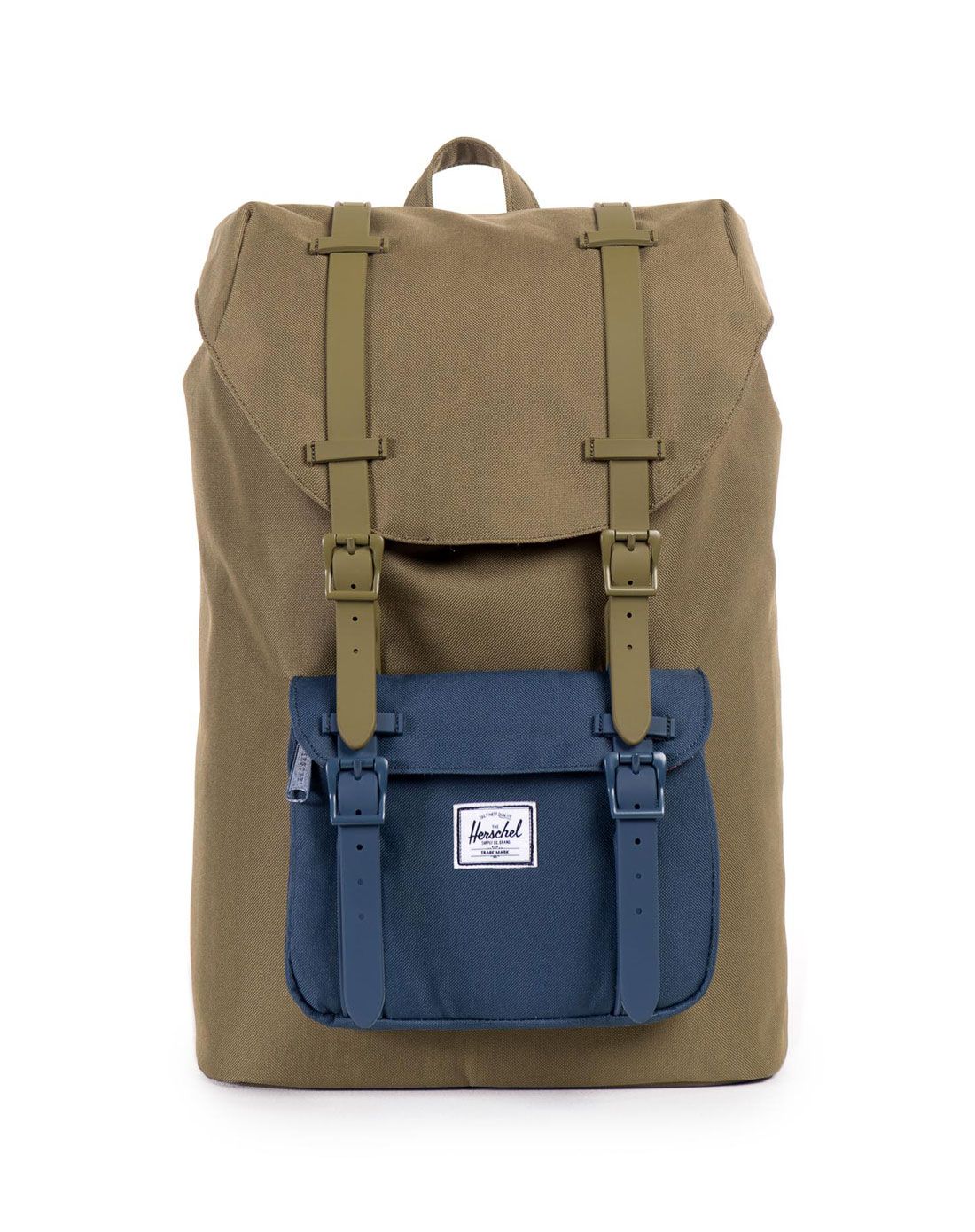 herschel男女绿海蓝色美洲系列中型时尚双肩包