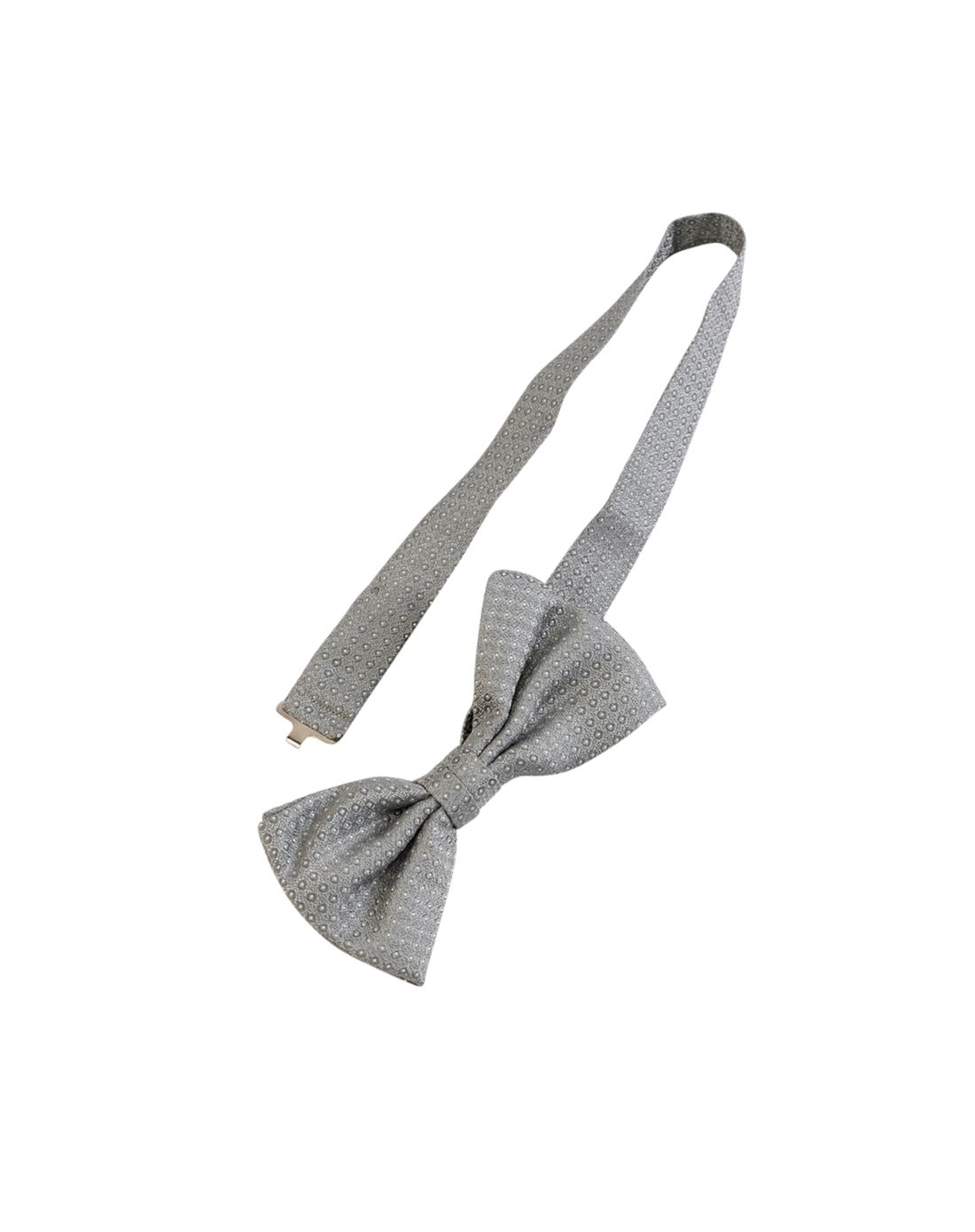 canali男款太空灰色 圆点编织混蚕丝领结