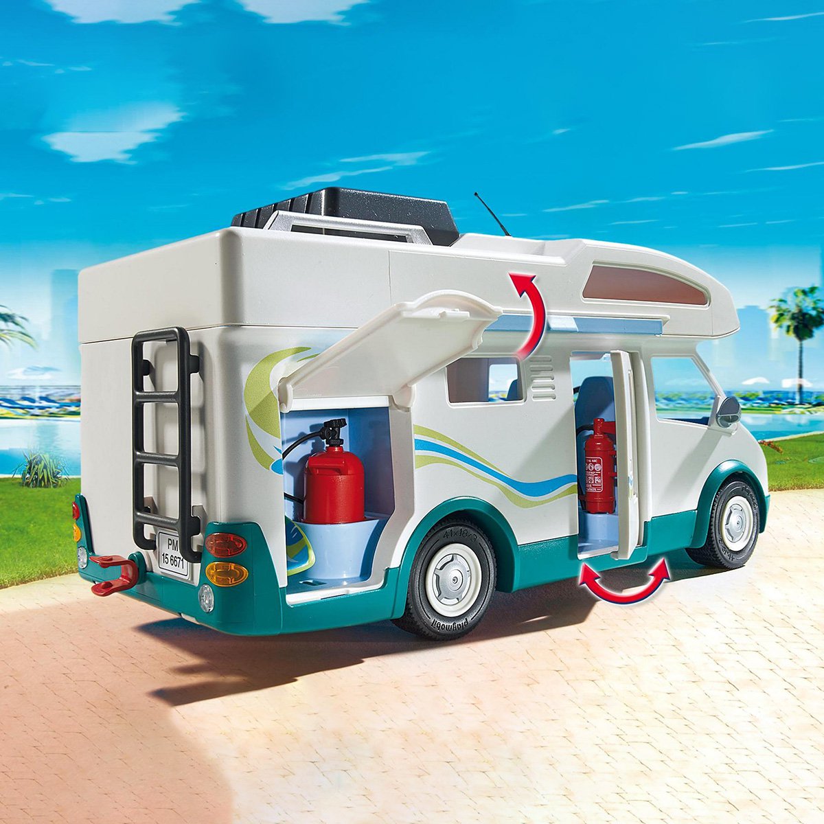 family fun家庭乐趣系列 家庭旅游房车情景组合儿童玩具 6671 益智