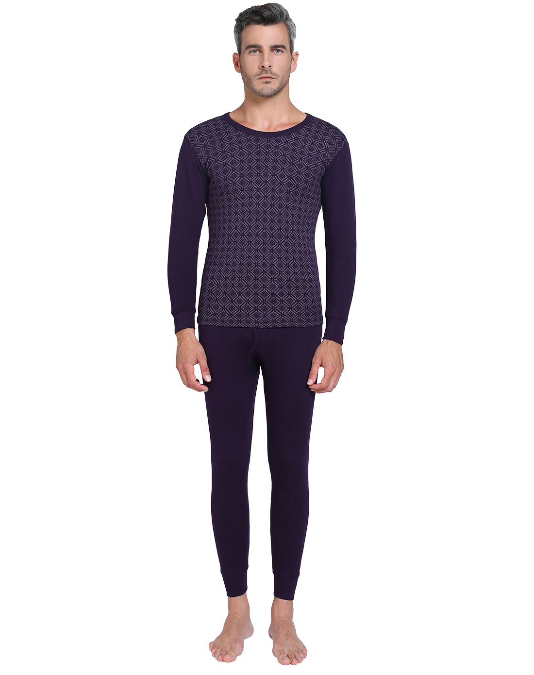 紫色精棉印花亲肤男套