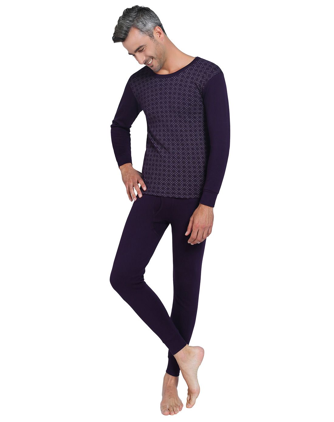 紫色精棉印花亲肤男套