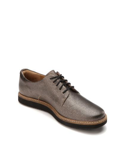 女款香槟色经典百搭系带单鞋