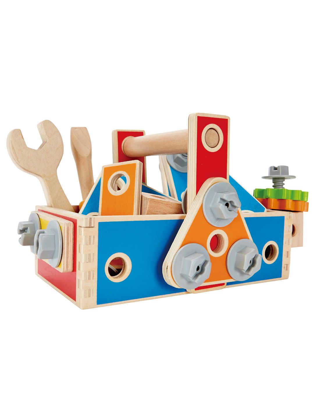 德国hape环保玩具专场德国hape3岁 益智百变木匠工具盒e8039e8039