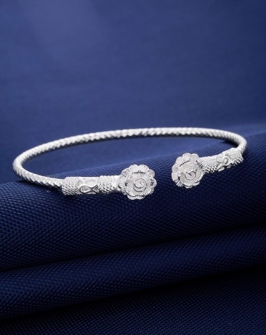 玫瑰恋人s990银车花工艺手镯14g