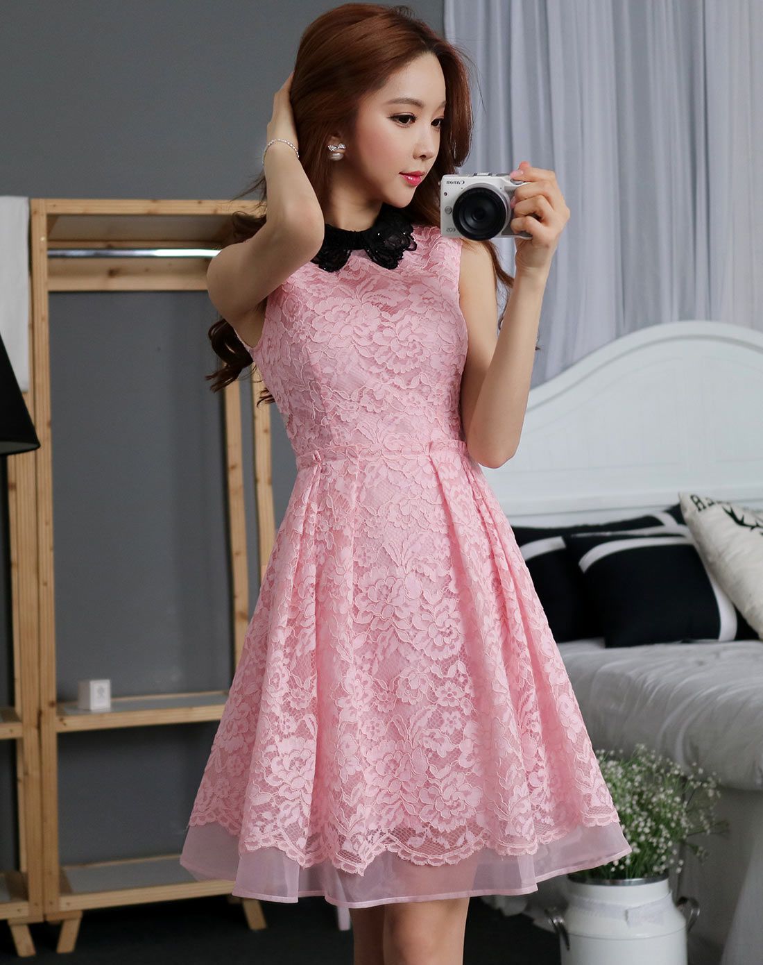 粉红大布娃娃dabuwawa水粉色气质大摆无袖连衣裙d16bdr00705a_唯品会