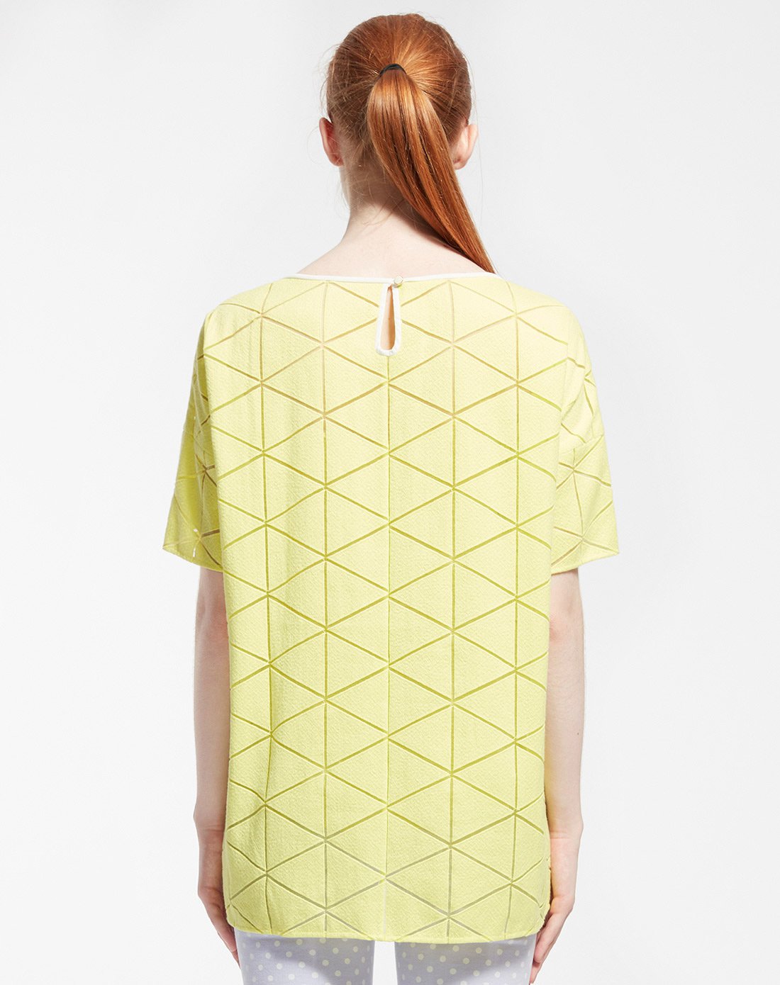 棉三角欧根上衣