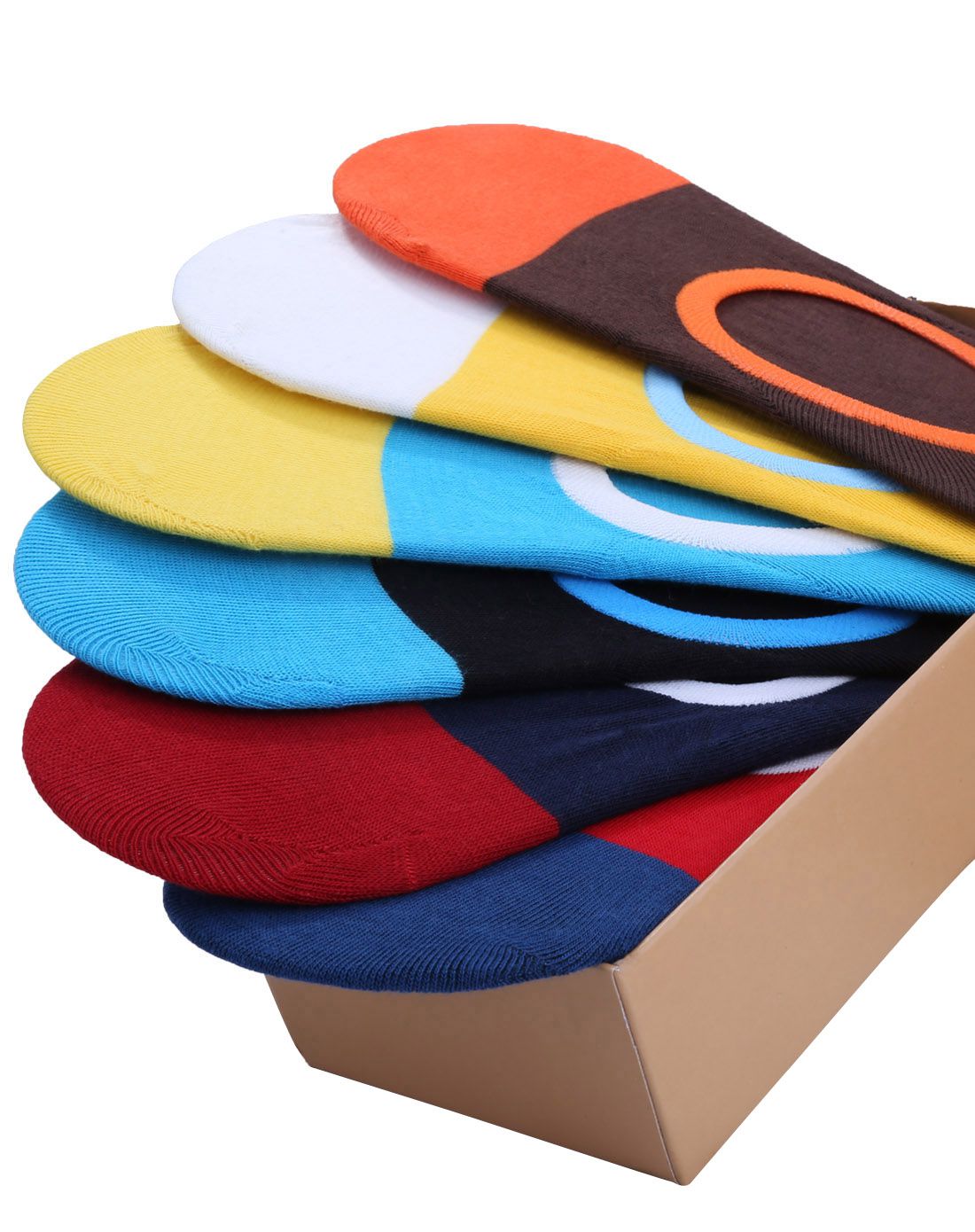 6双混色装男士o型时尚休闲隐形袜