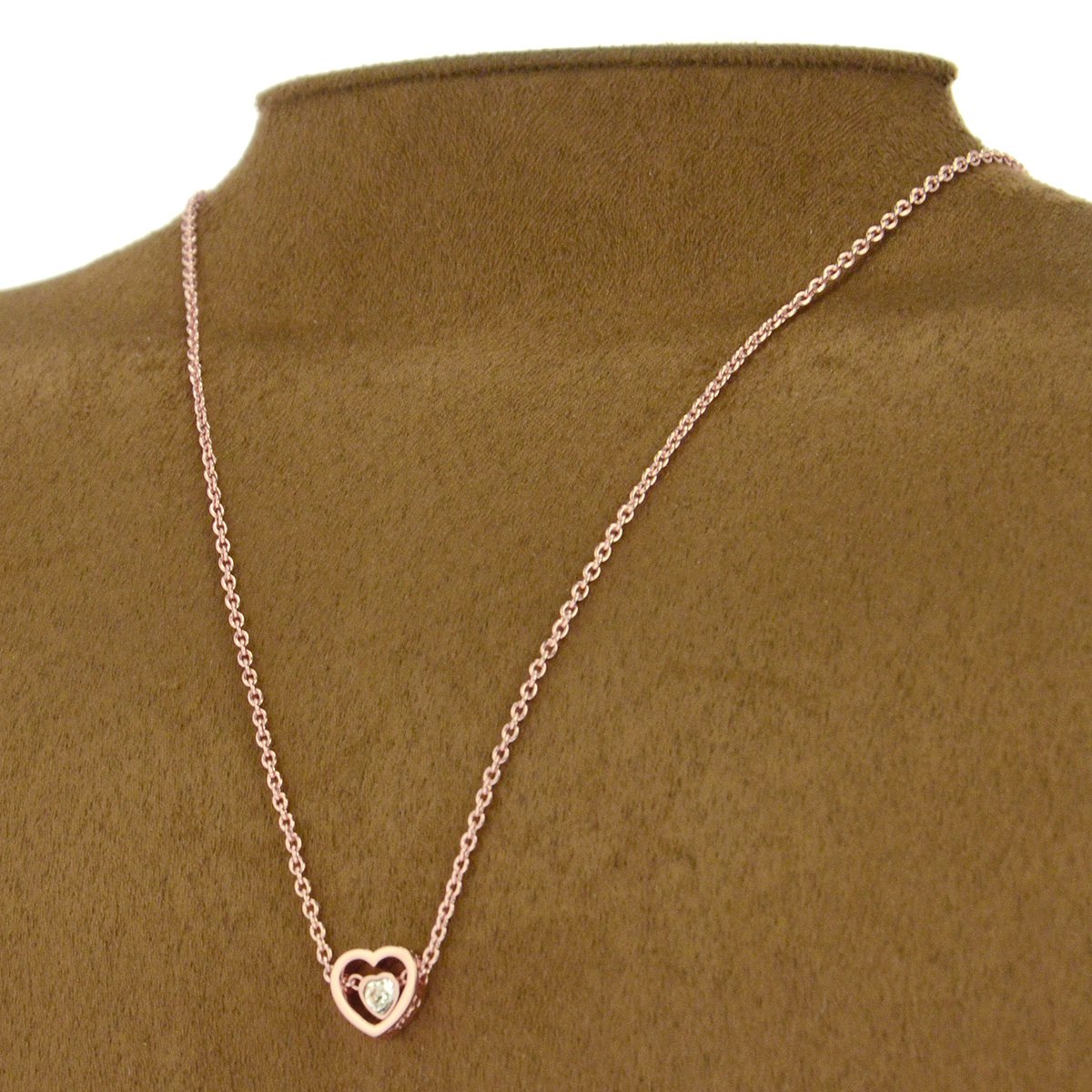 coach/蔻驰 女士双心形镶心形单钻时尚项链锁骨链