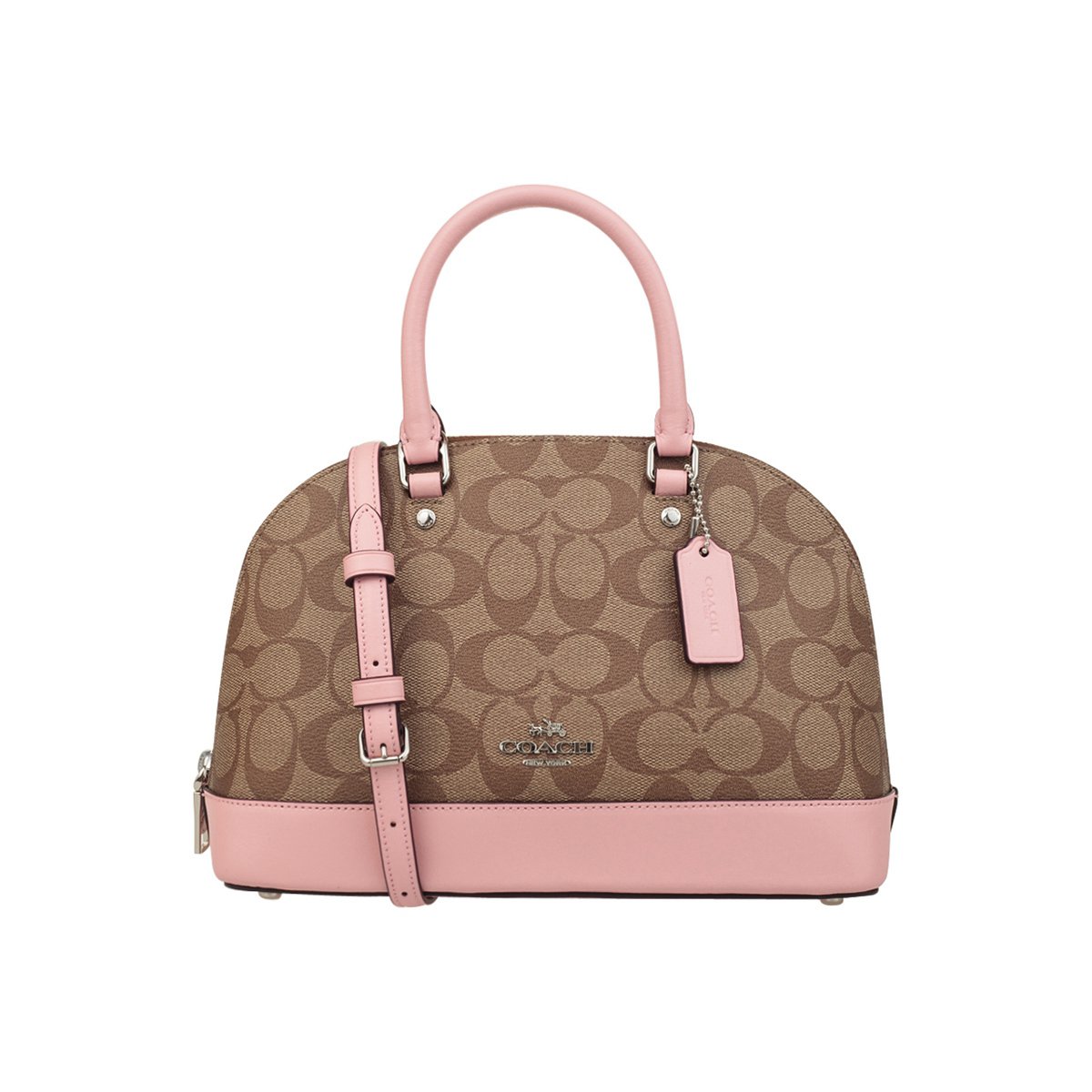 coach/蔻驰 mini sierra 女士中号pvc配皮手提包 贝壳包