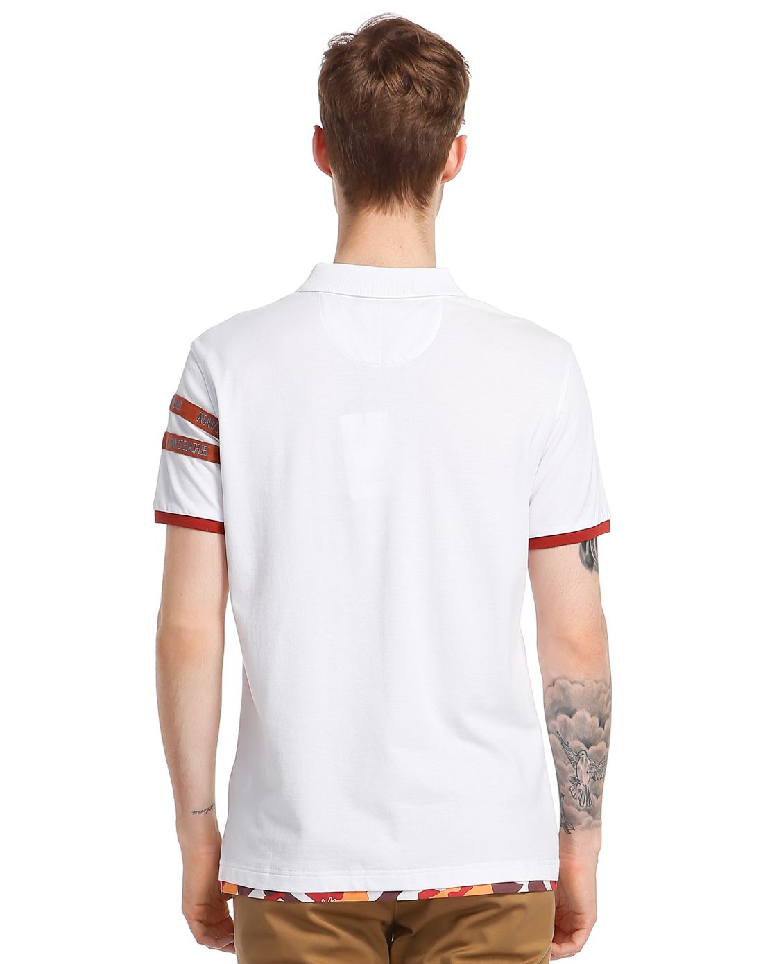 纳维凯尔navigare白色潇洒都市翻领短袖t恤a4255204020_唯品会