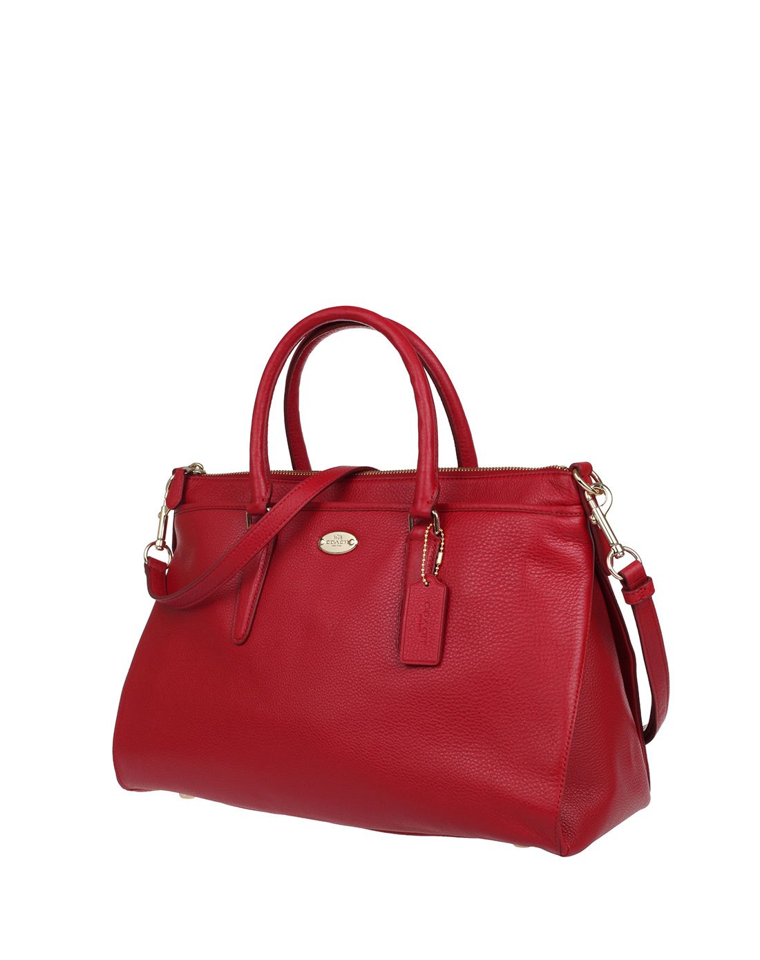 coach女士纯皮红色两用包