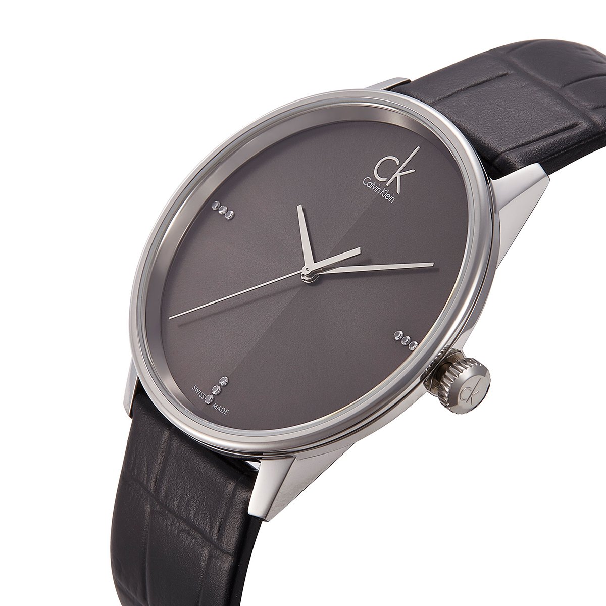 男款accent系列时尚镶钻刻度皮带石英腕表