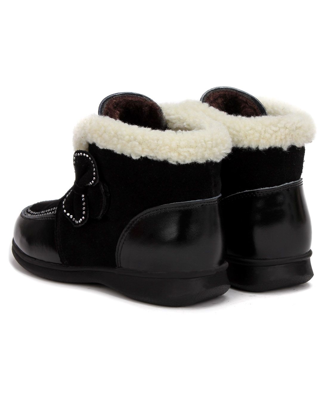 女童黑色冬款韩版加绒童靴