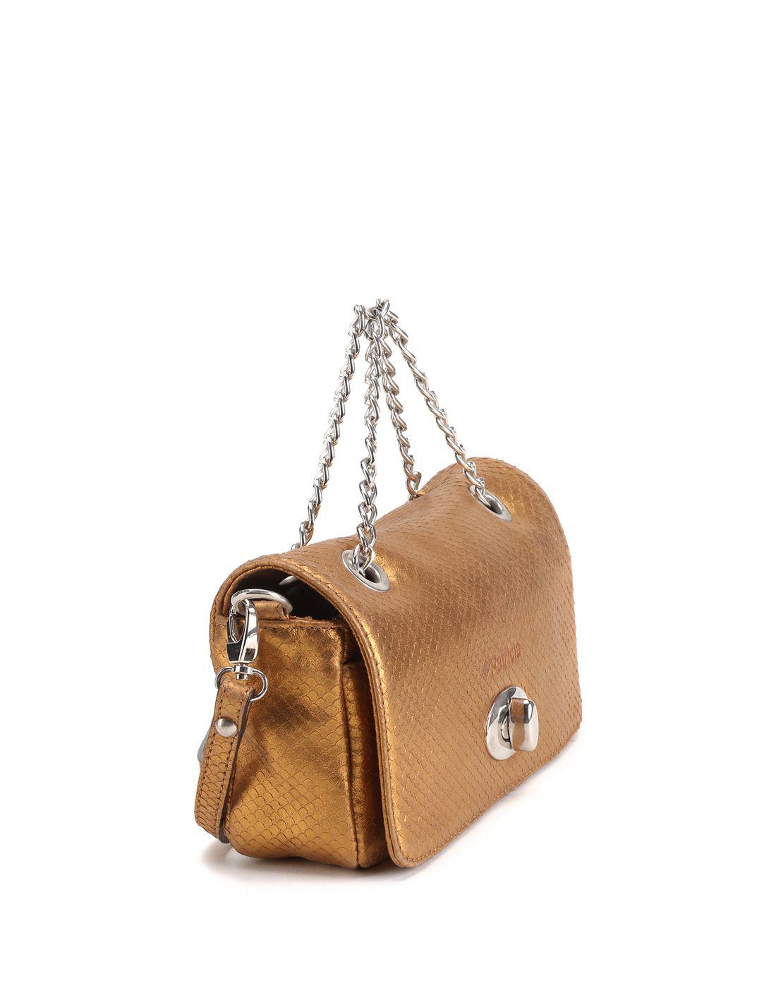 帕翠亚patricia西班牙进口金铜色蛇纹时尚手提包p2009*10_唯品会