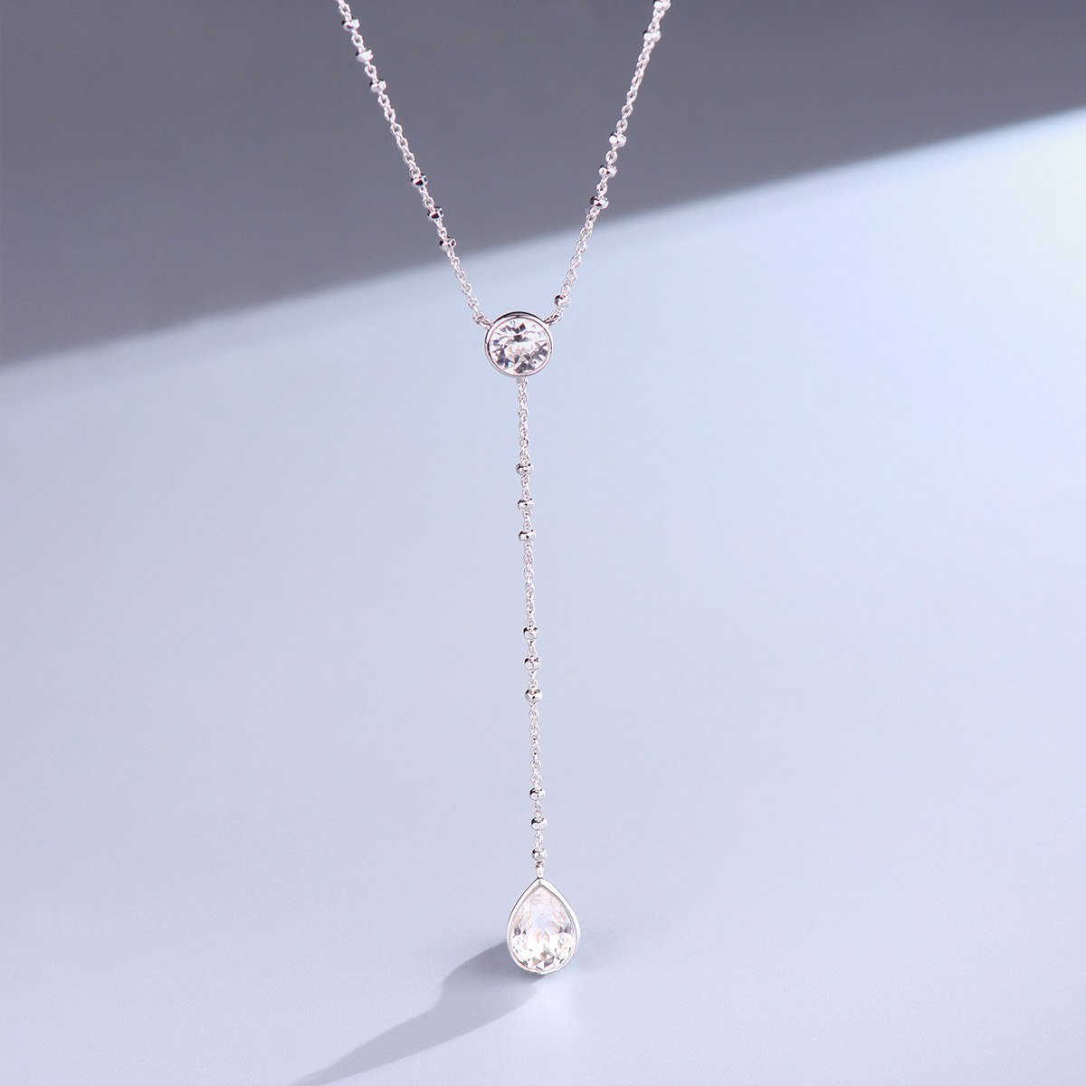 优雅仿水晶点缀双项链