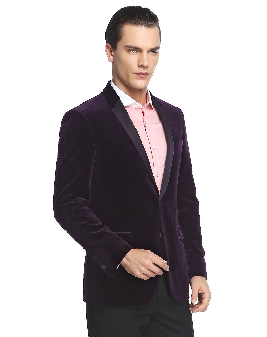 威斯康尼vskonne深紫色个性潮流长袖西服915820304708_唯品会