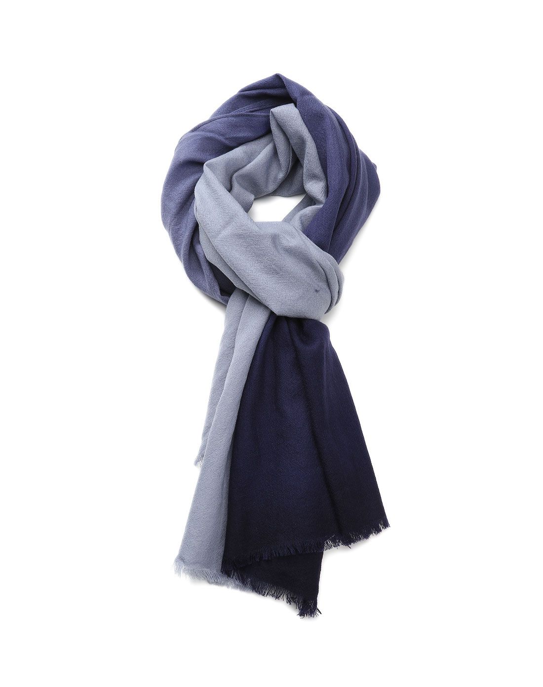 蓝白色渐变时尚羊毛围巾