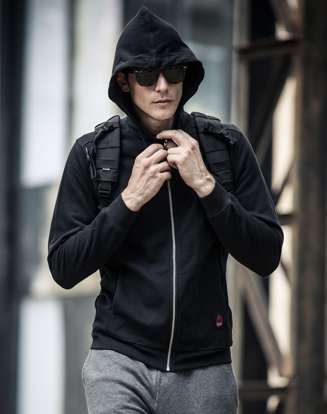 男黑色碟中谍特工开衫卫衣