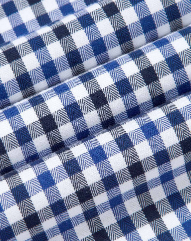 休闲百搭蓝白灰格纹长袖衬衫