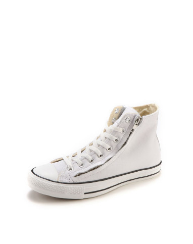 个性百搭 中性款白色高帮休闲鞋