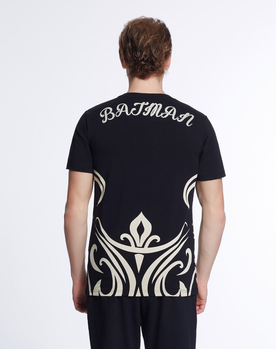 美国dc超级英雄系列潮牌服饰专场蝙蝠侠/batman系列图案印花镶钻圆领