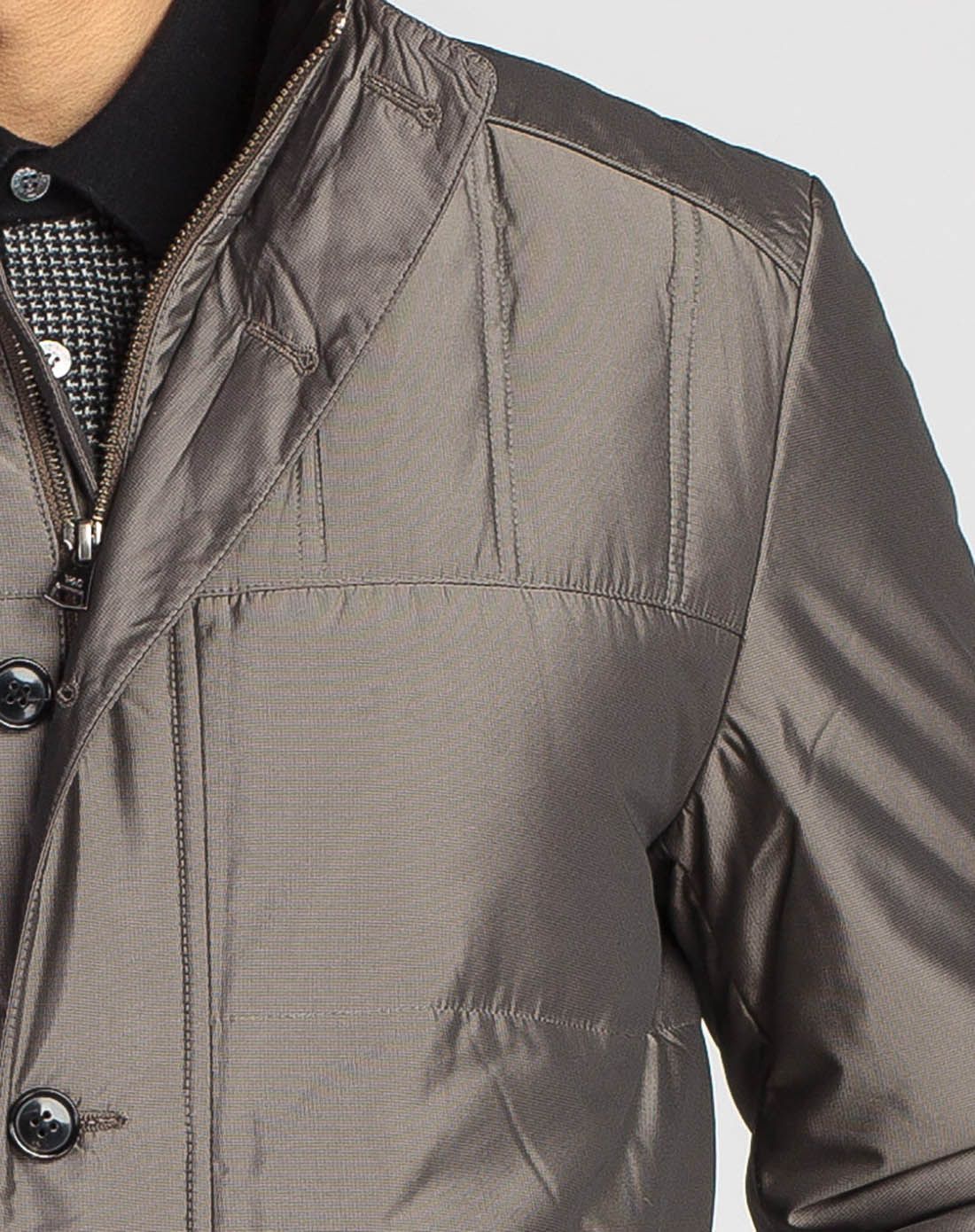 valent coupeau古柏深咖色拼皮羽绒服6522609_唯品会