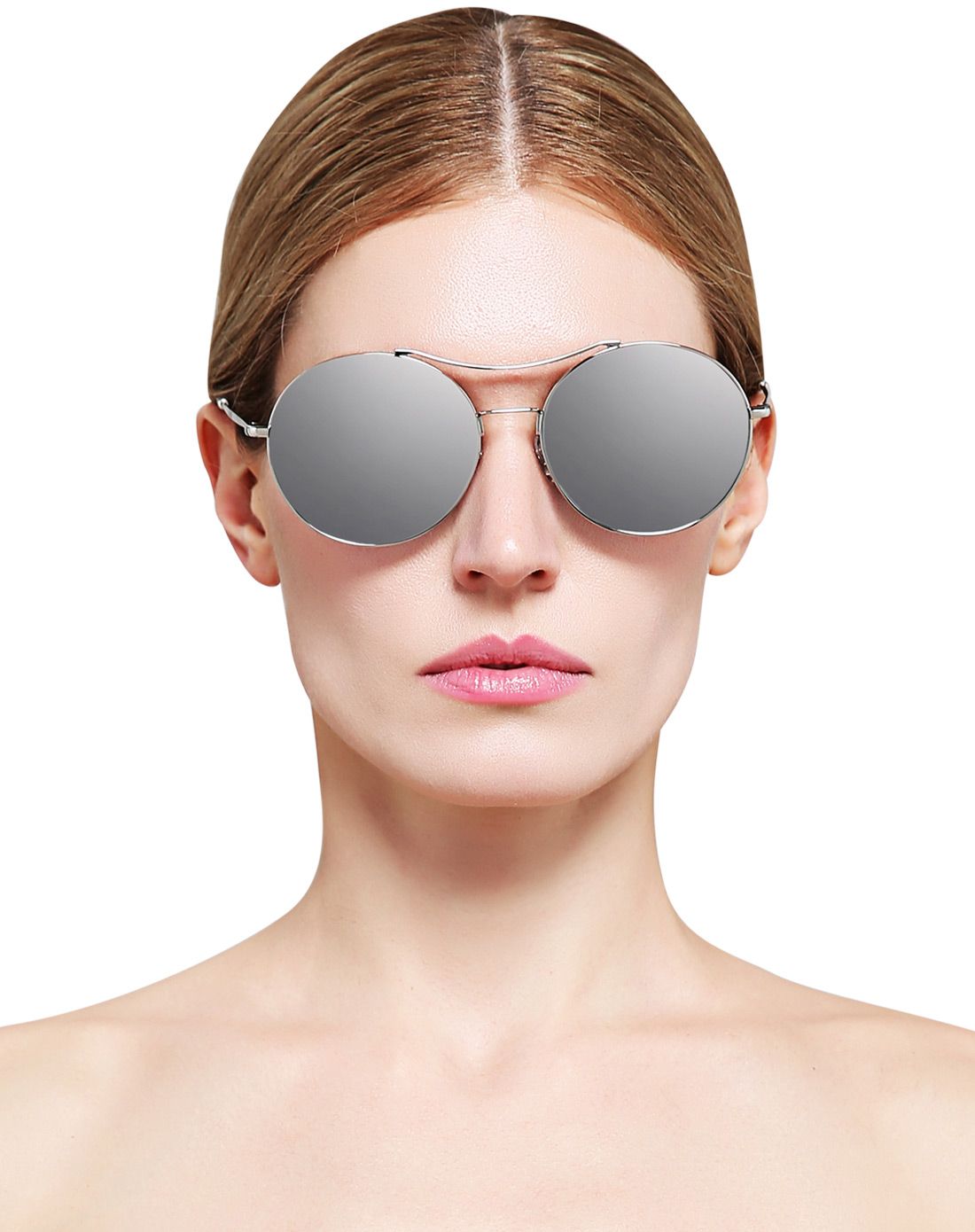 帕森【新品热荐】复古金属圆框潮偏光墨镜银框反光膜水银片