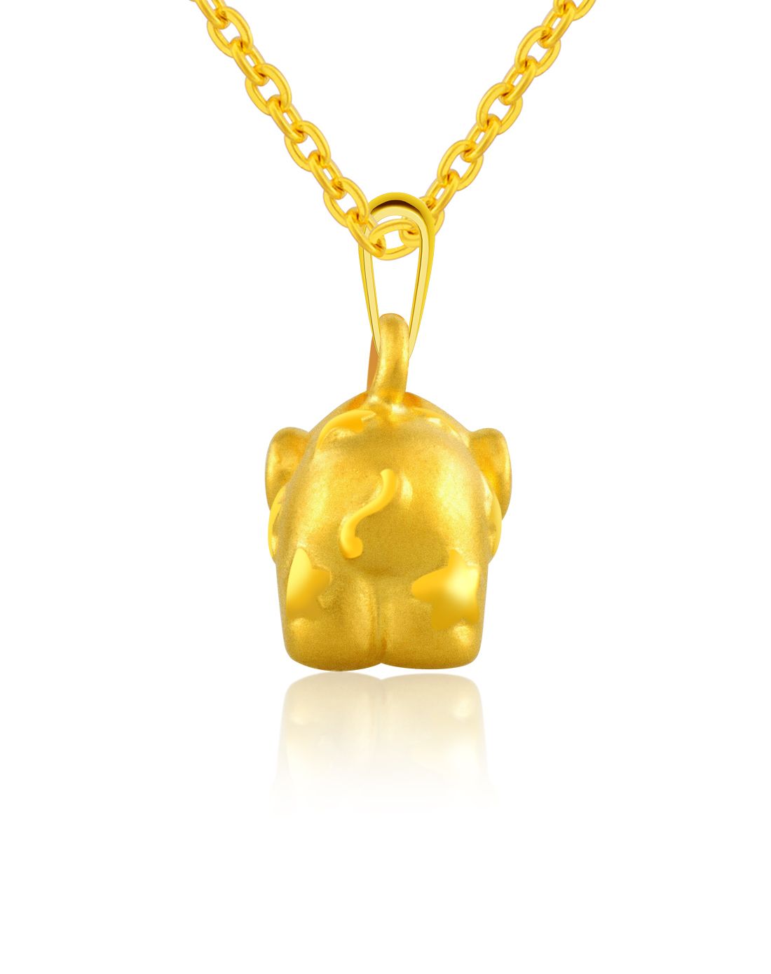 3d硬金千足金黄金吊坠大象(2.21克)