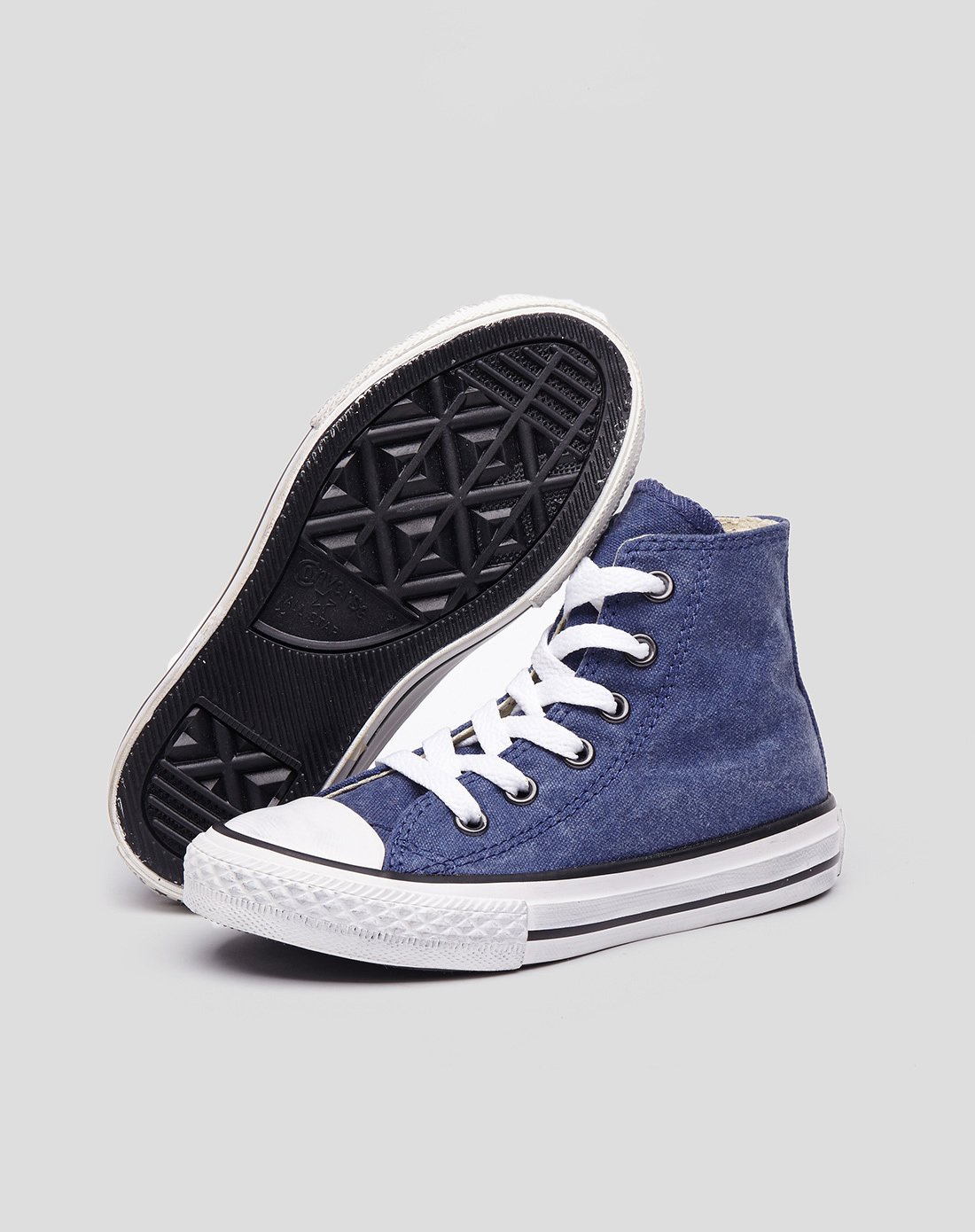 匡威converse男女童鞋专场converse 男童高帮海军蓝布面童胶鞋642863