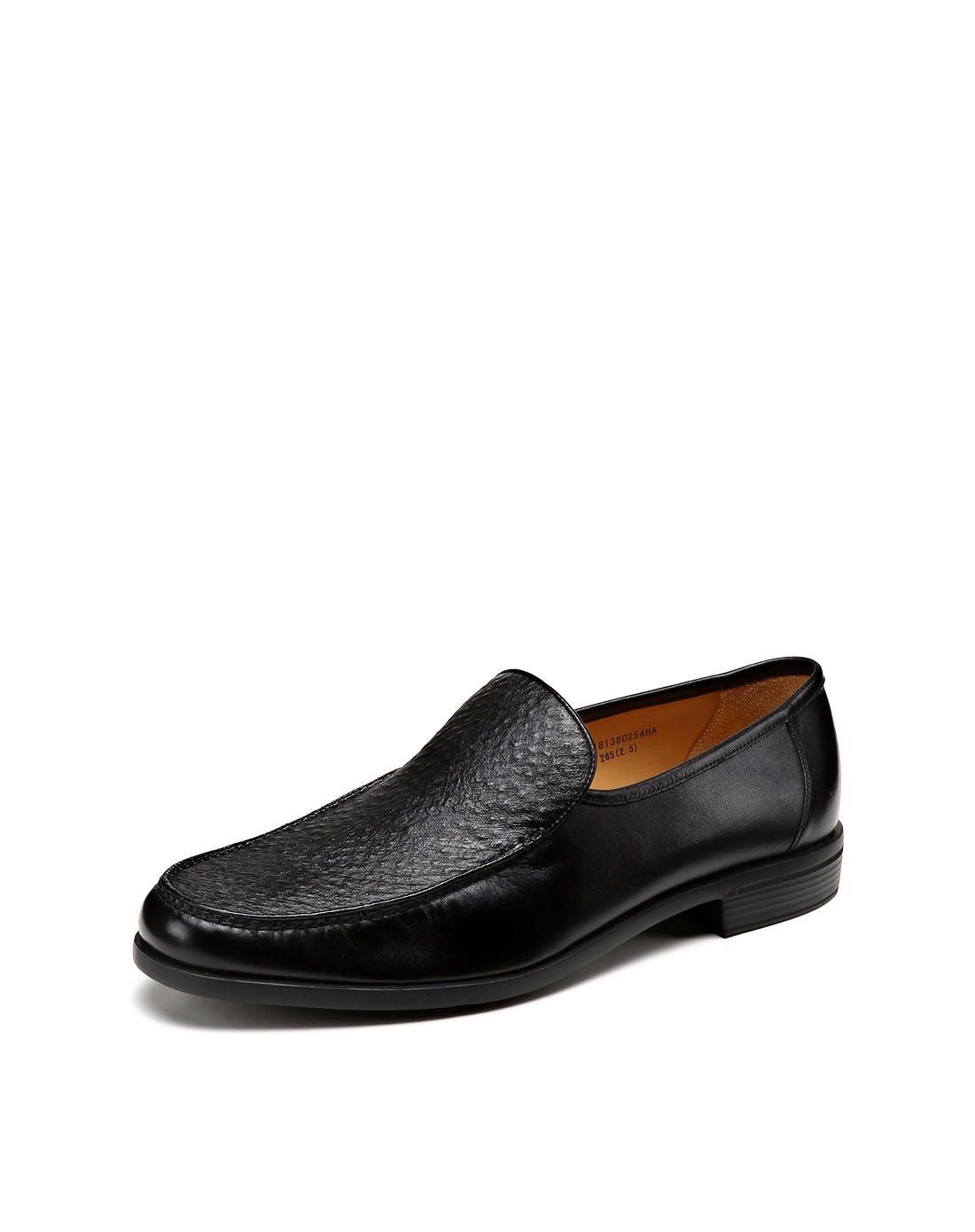 黑色袋鼠皮/孔雀皮高贵时尚皮鞋